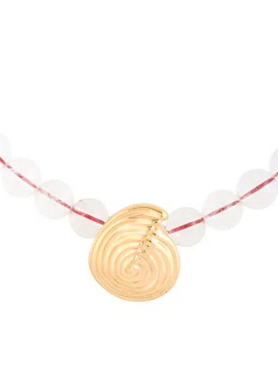 Pre-owned Missoma Beaded Spiral Pendant Necklace, 16", 16" In Multicolor
