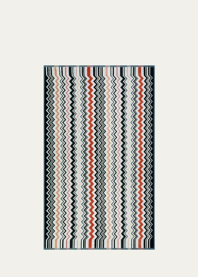 Missoni Bernard Bath Sheet In Nero Multicolor