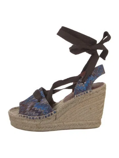 Pre-owned Missoni Canvas Patterned Espadrilles In Brown