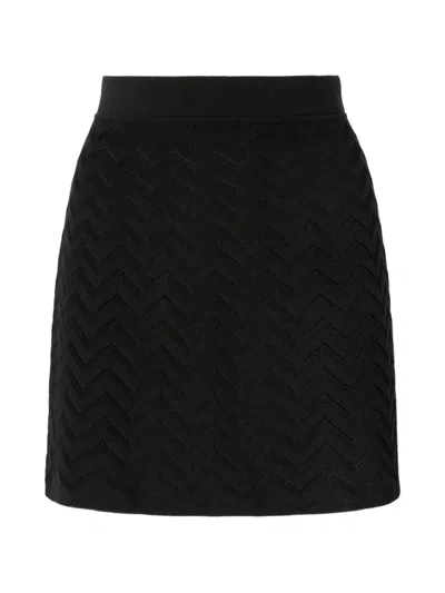 Missoni Chevron-knit Mini Skirt In Black