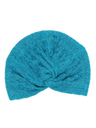 Missoni Lamé-trim Knit Turban In Blue