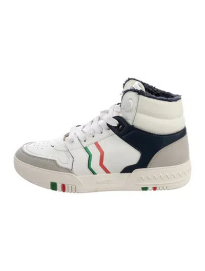 Pre-owned Missoni Leather Patterned Sneakers In White