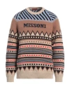 Missoni Wool-blend Crewneck Sweater In Brown