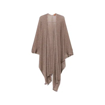 Missoni Metallic Ribbed-knit Shawl In Gray