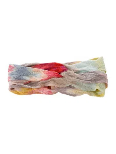 Pre-owned Missoni Multicolor Braid Headband In Pink
