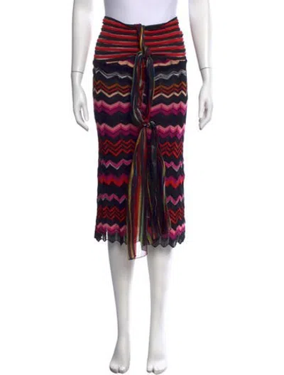 Pre-owned Missoni Patterned Midi Length Skirt In Multicolor
