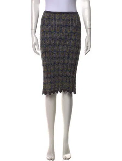 Pre-owned Missoni Patterned Midi Length Skirt In Multicolor