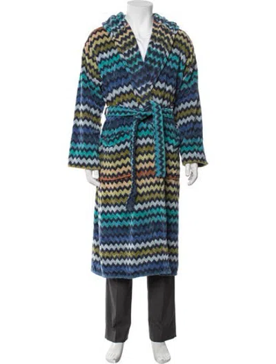 Pre-owned Missoni Patterned Robe In Blue