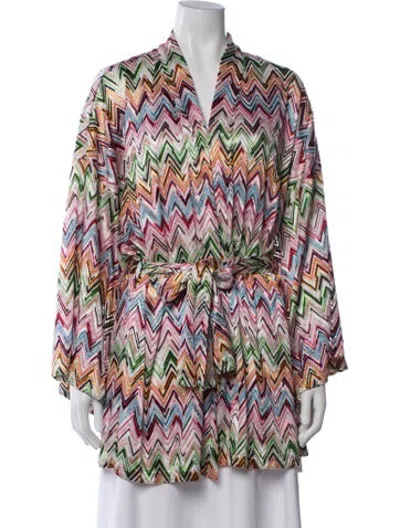 Pre-owned Missoni Patterned Robe In Multicolor