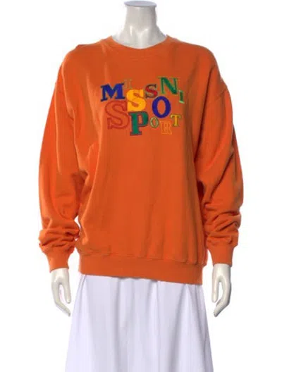 Pre-owned Missoni Sport Graphic Print Crew Neck Sweatshirt In Orange