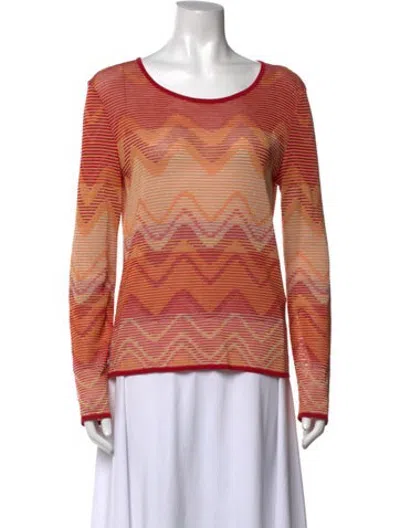 Pre-owned Missoni Sport Patterned Crew Neck Top In Multicolor