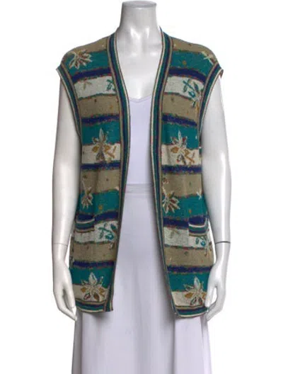 Pre-owned Missoni Sport Patterned Open Front Top In Multicolor