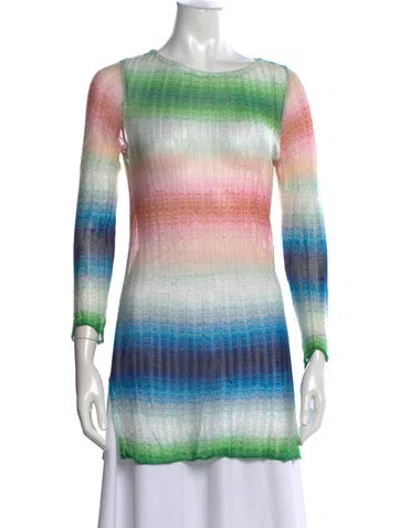 Pre-owned Missoni Striped Crew Neck Tunic In White