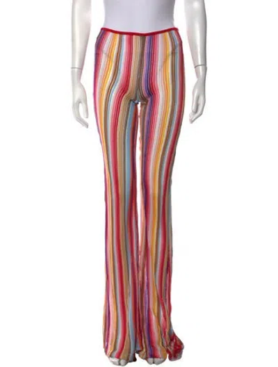 Pre-owned Missoni Striped Flared Pants In Neutrals