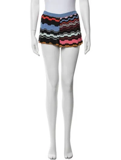 Pre-owned Missoni Striped Mini Shorts In Blue