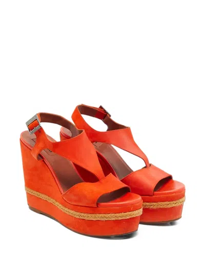 Pre-owned Missoni Wedge Sandals In Orange