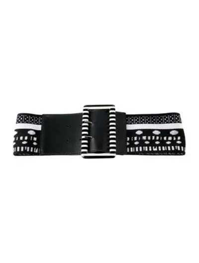 Pre-owned Missoni Wide Calfskin Waist Belt In Black