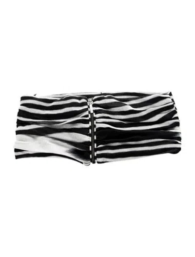 Pre-owned Missoni Wide Nylon Waist Belt W/ Tags In Black/white