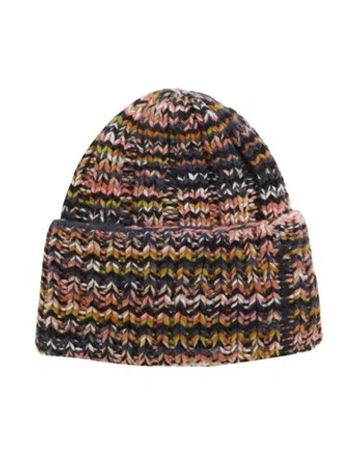 Missoni Woman Hat Navy Blue Size Onesize Cashmere In Multi