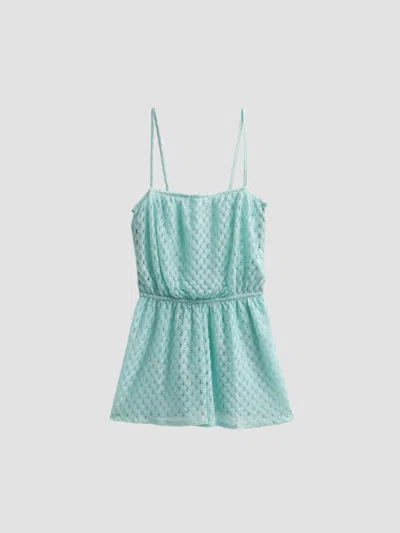 Missoni Women's Pearl Knit Short Cover-up Romper In Blue