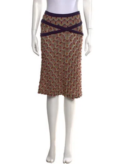 Pre-owned Missoni Wool Midi Length Skirt In Orange