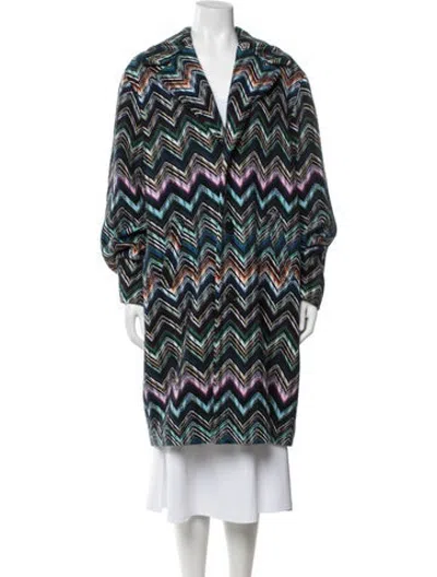 Pre-owned Missoni Wool Patterned Coat In Multicolor
