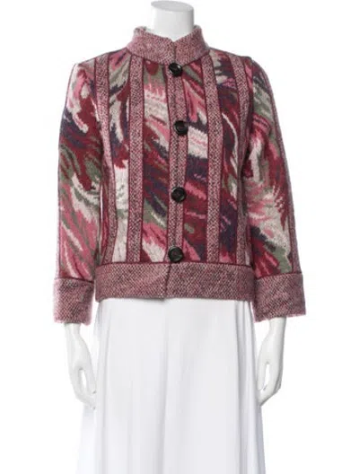 Pre-owned Missoni Wool Patterned Jacket In Red