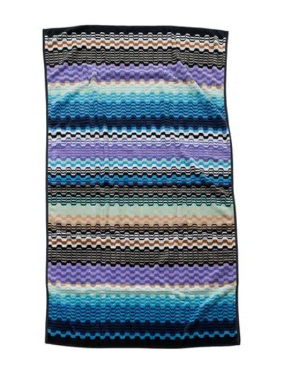 Pre-owned Missonihome Large Bath Towel In Blue