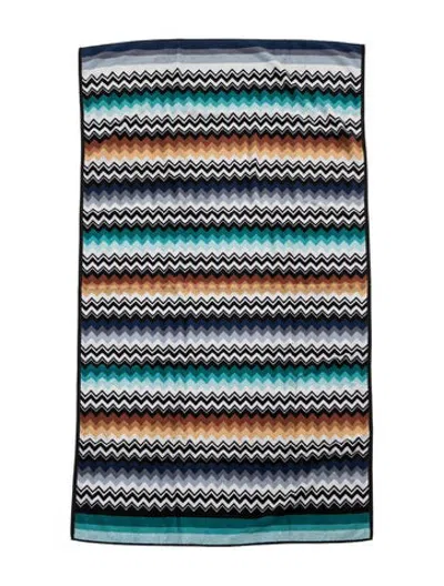 Pre-owned Missonihome Large Bath Towel In Blue