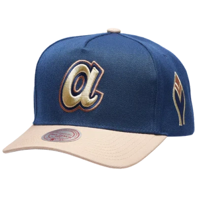 Mitchell & Ness Atlanta Braves  Braves Navy & Tan Pro Pinch Cap In Navy/tan