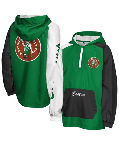 Mitchell & Ness Kids' Big Boys' And Girls' Kelly Green Boston Celtics Playoff Anorak Quarter-zip Windbreaker