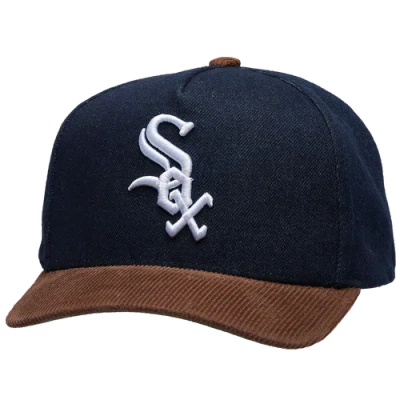 Mitchell & Ness Chicago White Sox  White Sox Denim Cord Pro Pinch Cap In Navy/brown