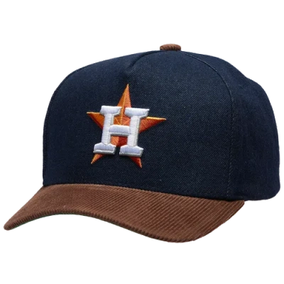 Mitchell & Ness Houston Astros  Astros Denim Cord Pro Pinch Cap In Navy/brown