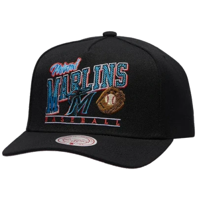 Mitchell & Ness Miami Marlins  Marlins Baseline Pro Pinch Cap In Black
