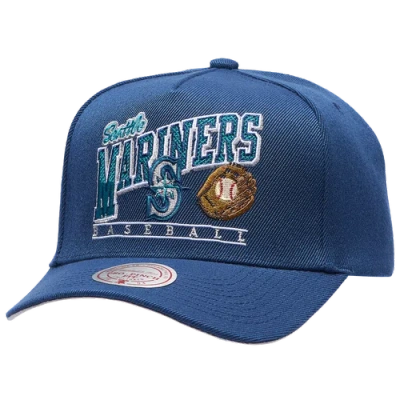Mitchell & Ness Miami Marlins  Marlins Baseline Pro Pinch Cap In Navy