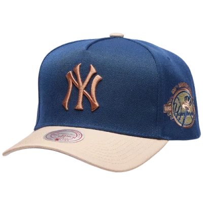 Mitchell & Ness New York Yankees  Yankees Navy & Tan Pro Pinch Cap In Navy/tan