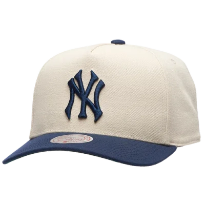 Mitchell & Ness New York Yankees  Yankees Off White Pro Pinch Cap In Navy/white