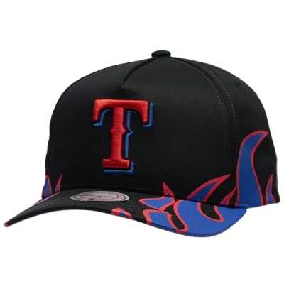 Mitchell & Ness Texas Rangers  Rangers Hot Head Pro Pinch Cap In Black/multi