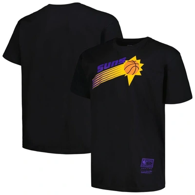 Mitchell & Ness Men's  Black Distressed Phoenix Suns Big And Tall Hardwood Classics Vintage-like Logo