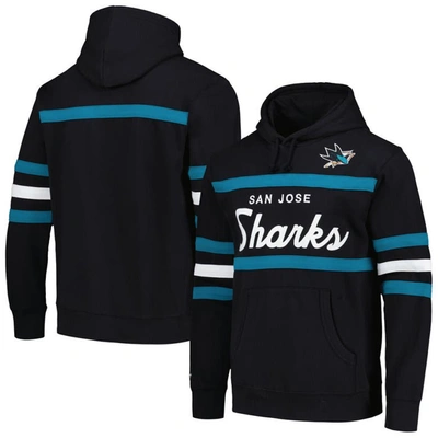 Mitchell & Ness Men's  Black San Jose Sharks Head Coach Pullover Hoodie