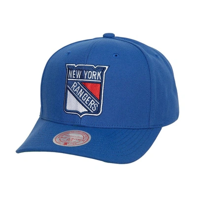 Mitchell & Ness Men's  Blue New York Rangers Team Ground Pro Adjustable Hat In Blue/red