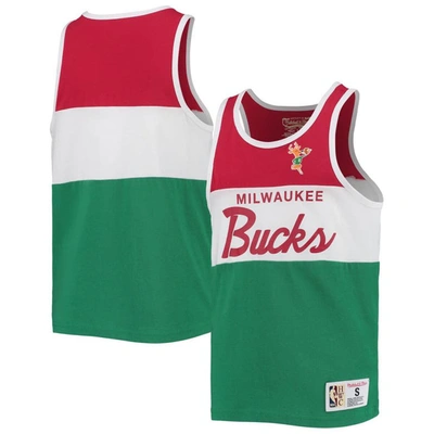 Mitchell & Ness Kids' Youth  Hunter Green/red Milwaukee Bucks Hardwood Classics Special Script Tank Top