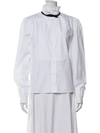 Pre-owned Miu Miu 2019 Long Sleeve Blouse W/ Tags In White