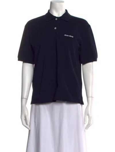 Pre-owned Miu Miu 2024 Short Sleeve Polo In Blue