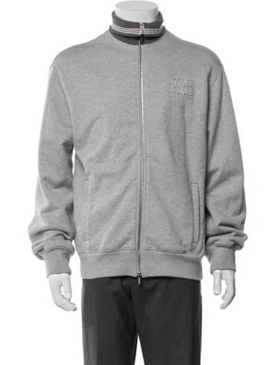 Pre-owned Miu Miu 2025 Collar Sweatshirt In Grey