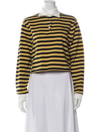 Pre-owned Miu Miu 2025 Logo Polo In Yellow