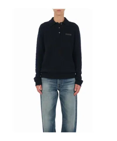 Miu Miu Collared Sweater In Blue