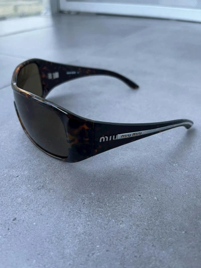 Pre-owned Miu Miu Ds!  Smu08g 3ak3n1 Tiger Camo Shield Sunglasses