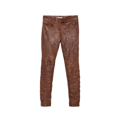 Miu Miu Leather Trousers In Multi