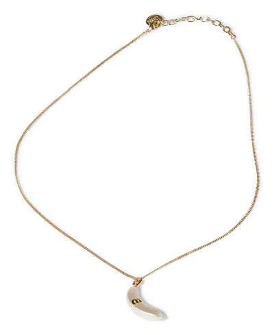 Miu Miu Metal Banana Necklace With Pendant In Gold